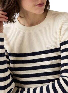 Levis Adrienne gestreiftes Pullover in Weiß und Blau für Damen