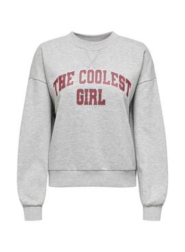 Sweatshirt Only Onjo grau für Damen