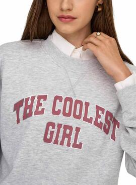 Sweatshirt Only Onjo grau für Damen