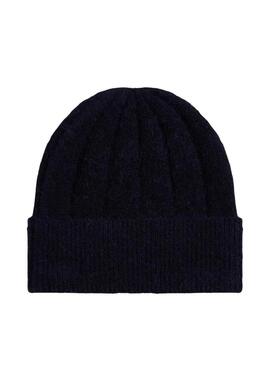 Mütze aus Tommy Hilfiger Fluffy Wolle in Marineblau für Damen.