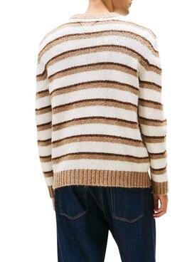Pullover Tommy Jeans Streifen Beige für Herren