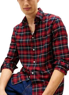 Rotes Tommy Hilfiger Tartan-Hemd für Herren.