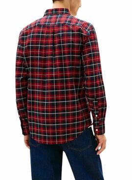 Rotes Tommy Hilfiger Tartan-Hemd für Herren.