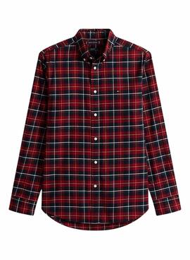 Rotes Tommy Hilfiger Tartan-Hemd für Herren.