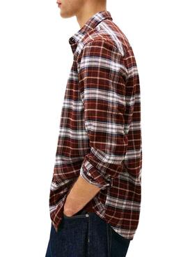 Hemd Tommy Jeans Flannel braun für Herren