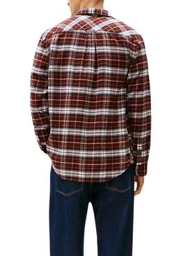 Hemd Tommy Jeans Flannel braun für Herren