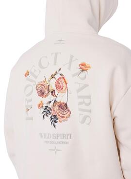 Sweatshirt Project x Paris Roses beige für Herren