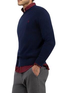 Pullover El Ganso Merino-Wolle blau für Herren