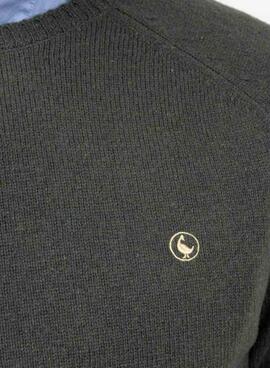 Pullover El Ganso aus grüner Merinowolle für Herren.