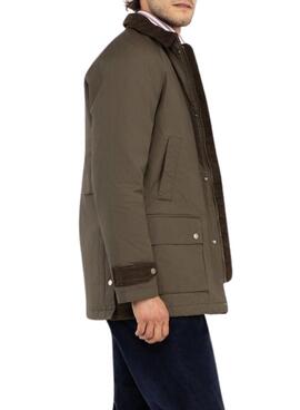 Parka El Ganso grüner Cordkragen für Herren