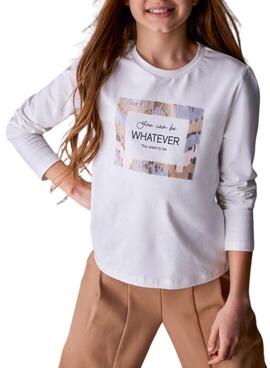 T-shirt Mayoral Whatever weiß für Mädchen