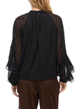 Bluse Vila Vibinna schwarz für Damen