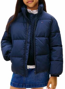 Gepolsterter Tommy Hilfiger Flag Marineblauer Mantel für Jungen und Mädchen