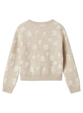Pullover Name It Foline beige für Mädchen.