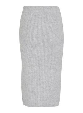 Rock Vila Viretta aus grauem Strick für Damen.