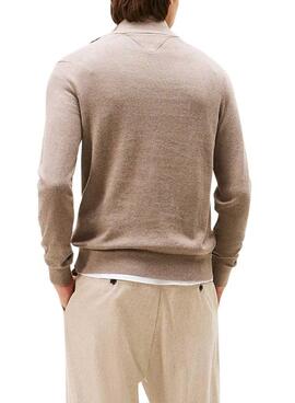 Tommy Hilfiger Pullover mit Reißverschluss in Beige