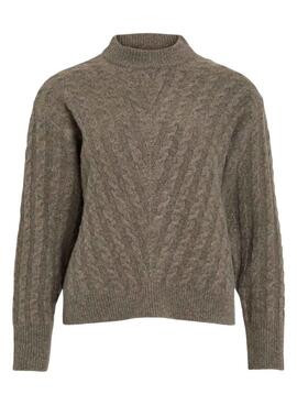 Vila Virelli Strickpullover in Rost für Damen