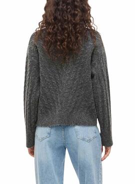 Vila Virelli Grauer Strickpullover für Damen.