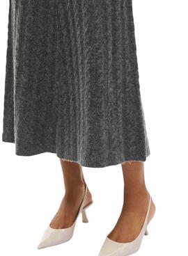 Maxirock aus grauem Strick für Damen von Vila Virelli
