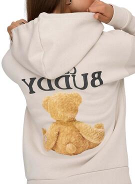 Sweatshirt Only Ricky beige mit Kapuze für Damen