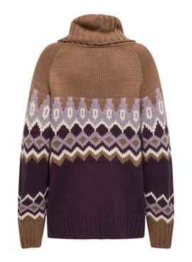 Pullover Only in Jacquard in Toasted für Damen.