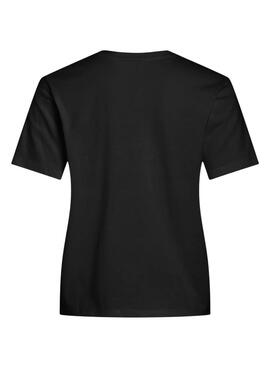T-Shirt Vila Visybil mit schwarzer Spitze für Damen.