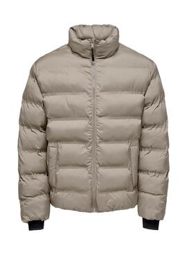 Herrenjacke Only and Sons Union gepolstert in Beige