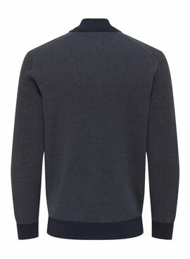 Pullover Only and Sons Philip Marine mit Reißverschluss für Herren.