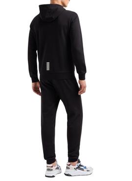 Trainingsanzug Emporio Armani EA7 mit Kapuze in Schwarz für Herren
