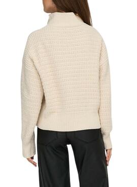 Rollkragenpullover Only Globe beige für Damen