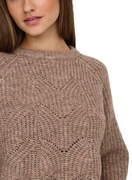 Pullover Only Gila Beige für Damen.