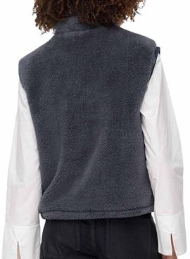 Chaleco Only Bari Teddy grau für Damen