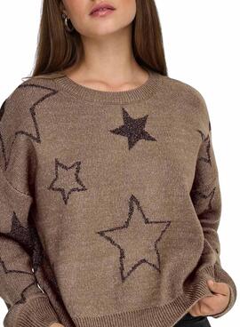Pullover Only Rosie Glitter Toasted für Damen.