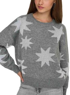 Pullover Only Rosie Glitter Grau für Damen.