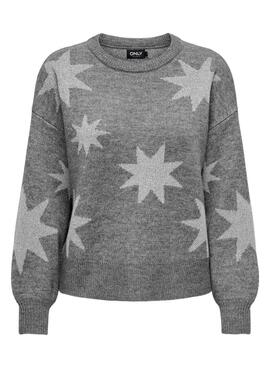 Pullover Only Rosie Glitter Grau für Damen.