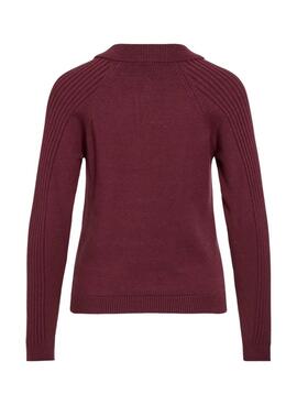 Polo-Shirt Vila Vidarja in Bordeaux für Damen.