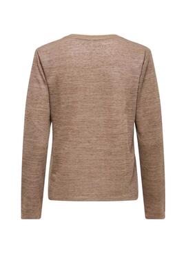 T-shirt Only Beatrice camel für Damen