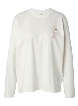 Langarmshirt Only Vivvi in Weiß für Damen.