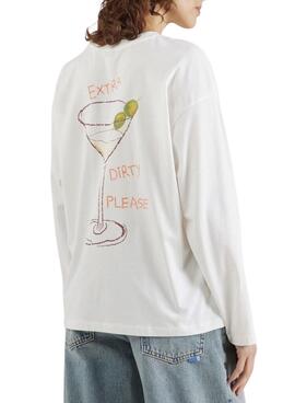 Langarmshirt Only Vivvi in Weiß für Damen.