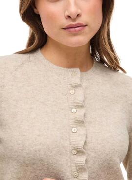 Jacke Vila Vijacia mit Rüschen in Beige für Damen