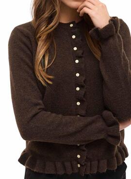 Damenjacke Vila Vijacia mit braunen Rüschen