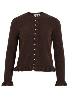 Damenjacke Vila Vijacia mit braunen Rüschen