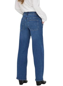 Hose Only Astoria Wide Leg in mittelblau für Damen