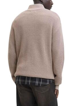 Pullover Jack and Jones Kaito Zip beige für Herren.