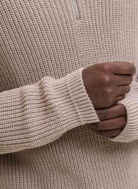 Pullover Jack and Jones Kaito Zip beige für Herren.