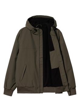 Carhartt Sail Jacke mit grüner Kapuze für Herren.