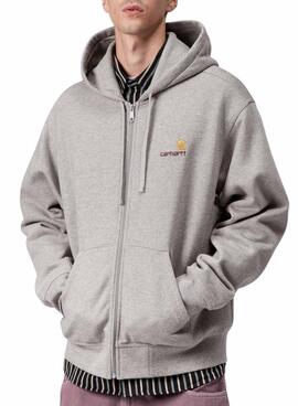 Sweatshirt Carhartt American Script Reißverschluss grau für Herren
