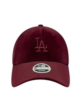 Kappe New Era Velour LA Dodgers 9FORTY granatrot für Damen