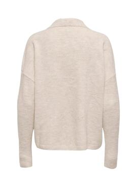 Strickpolo Only Talio in Beige für Damen