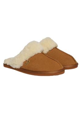 Superdy Mule Hausschuhe in Toastfarbe für Damen.